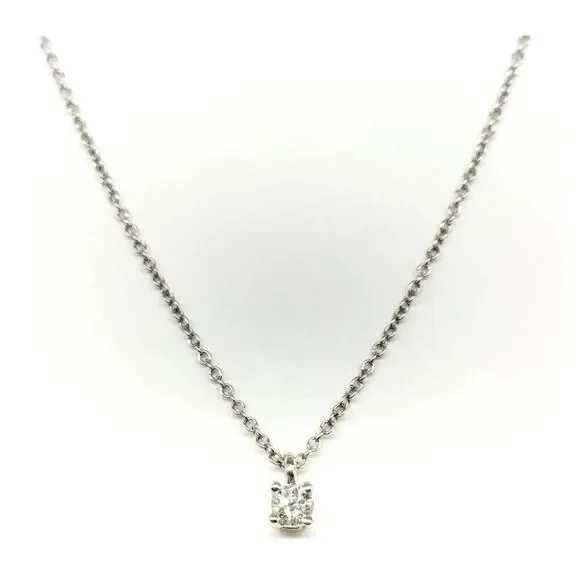 Tiffany and Co. Pendant Necklace  Solitaire Diamond Platinum - Picture 2 of 10
